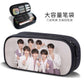 Times Youth Multi-Layer Stationery Box Canvas Pencil Bag Large Capacity Student Storage Box Pencil Bag Zipper New Style