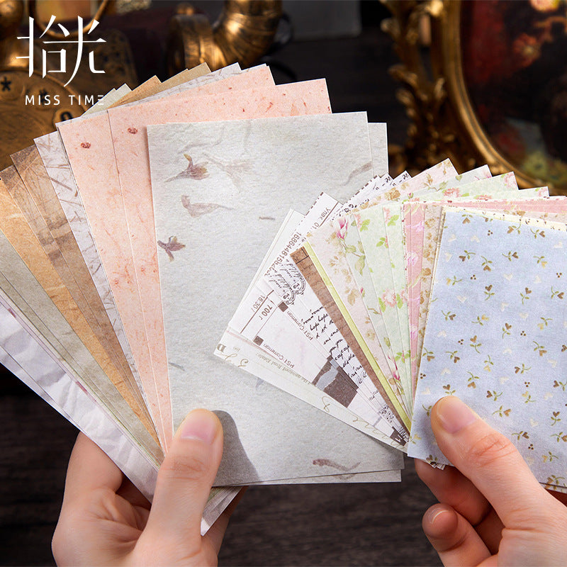 Picking up Korean Material Paper Qingye Whispering Series ins Small Fresh Broken Flowers diy Hand Account Collage Background Material