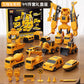 Cross-border children's magnetic splicing toy car boy magnetic block assembly engineering vehicle deformation robot 3 a 6 years old