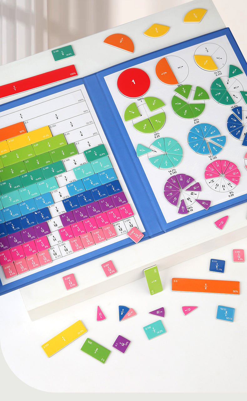Magnetic Fraction Disk Demonstrator Numerator and Denominator Cognitive Addition and Subtraction Operation Third Grade Primary School Mathematics Teaching Aids Toys