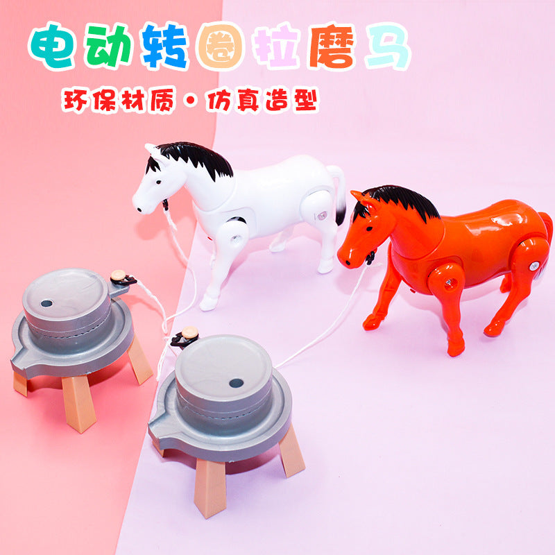 Push and Grind Donkey Shake Tone Same Electric Simulation Pony Walking Little Donkey Pull and Grind Pull Toy Pile Horse Children