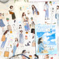 ZABC cross-border die-cut PET sticker book chasing ordinary series 20 characters life hand account collage stickers