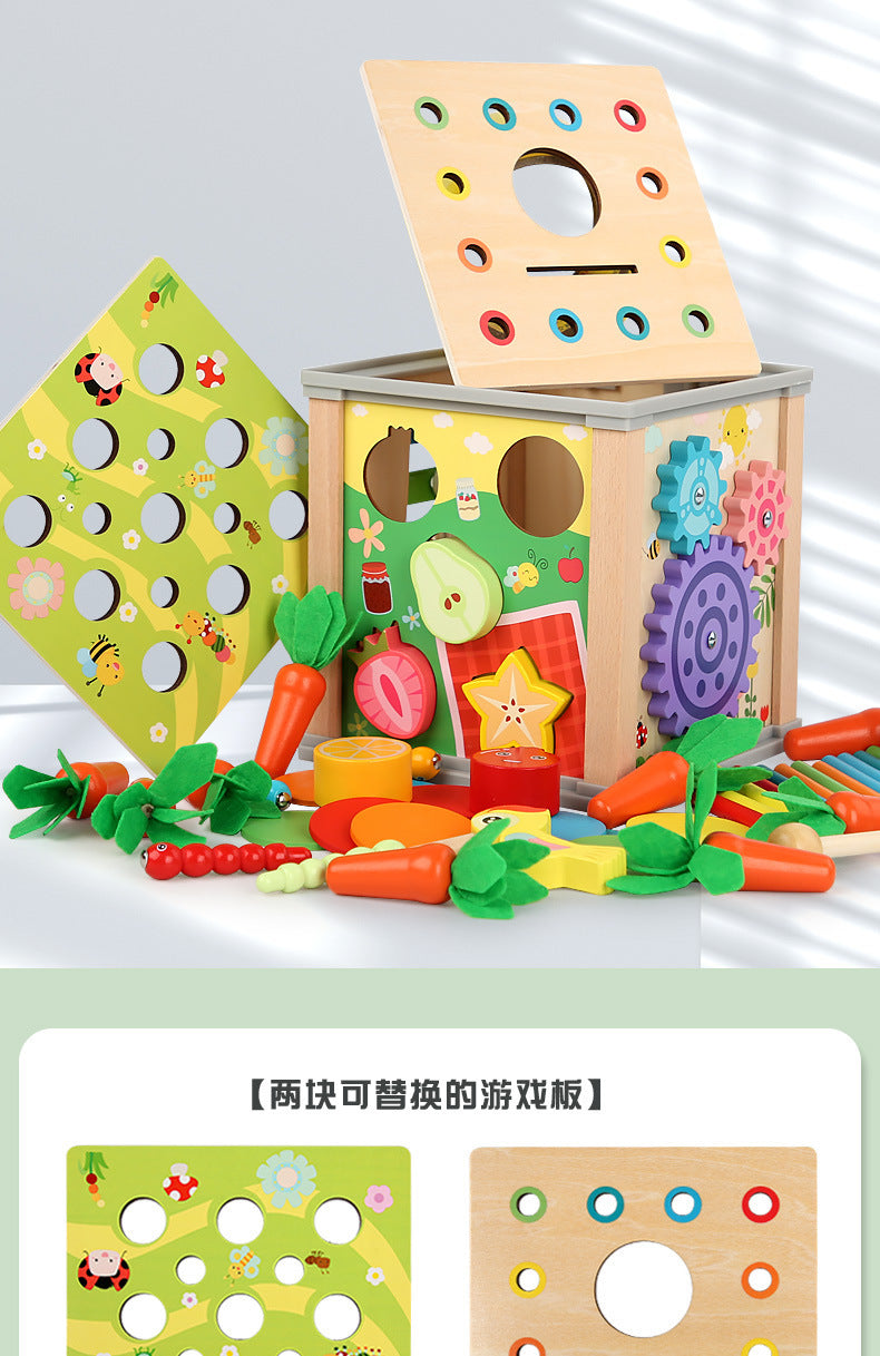 Children's Educational Bead Toys Kindergarten Students Early Education Matching Montessori Teaching Aids Shape Cognitive Beaded Treasure Box