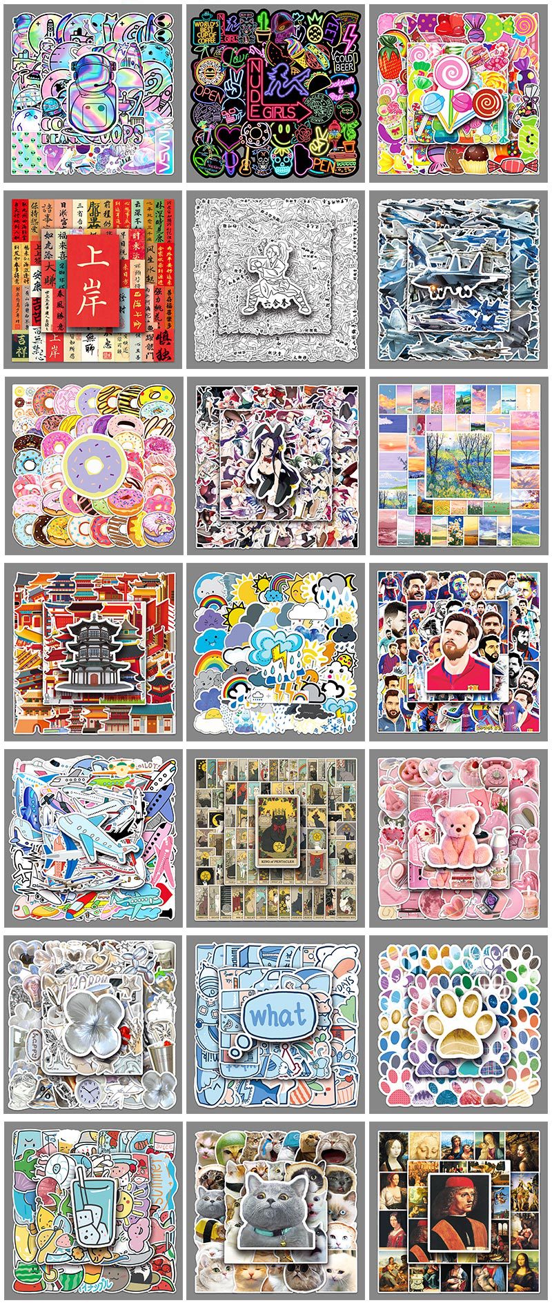 50 cartoon animal quotation stickers text creative graffiti notebook mobile phone book goo card suit stickers