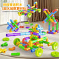 Creative children's plastic puzzle DIY assembled pipe building blocks large particles water pipe toys kindergarten early education cross-border