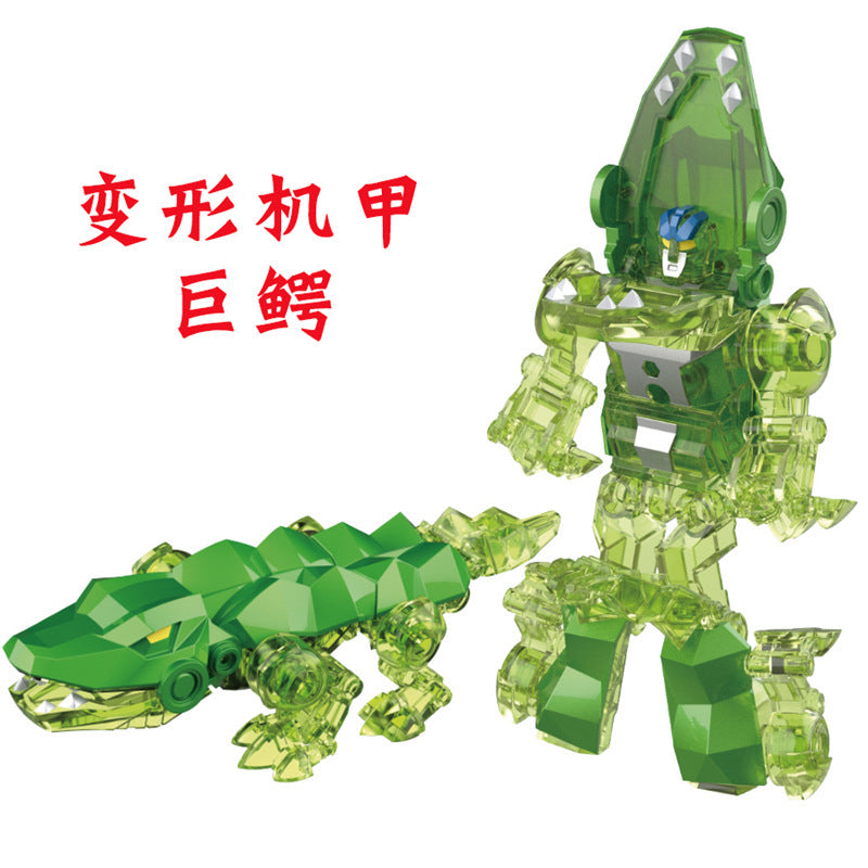 BKK alloy deformation robot train high-speed rail engineering bus dinosaur green leather train King Kong BKK children's toys