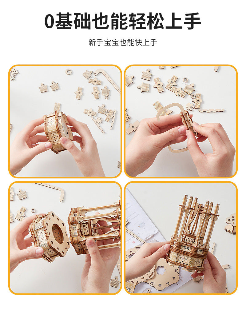 Wooden Rubber Tendon Gun Educational Toys Assembled 3d Puzzle Model Wooden Blocks Desert Eagle CSgo Game Same