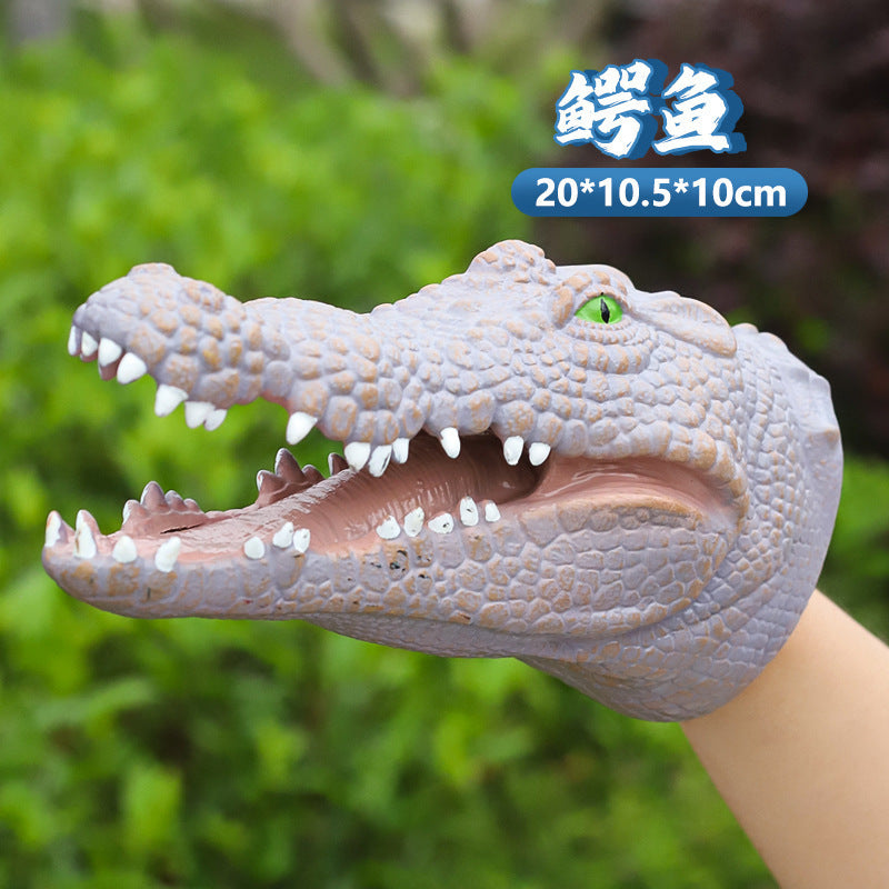 Dinosaur Hand Puppet Cross-Border Wholesale Gloves Soft Rubber Triceratops Tyrannosaurus Rex Children's Simulation Animal Model Boy Toy