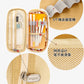 in stock Multi-layer Canvas Retractable Pencil Case Korean Simple High School Student Macaron Color-block Variable Large Capacity Pencil Case