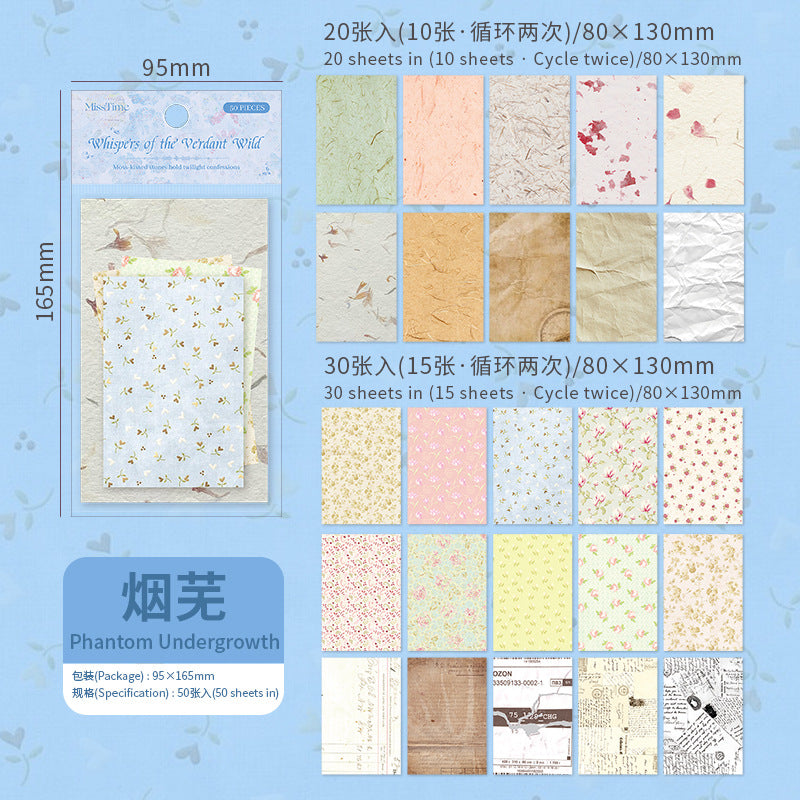 Picking up Korean Material Paper Qingye Whispering Series ins Small Fresh Broken Flowers diy Hand Account Collage Background Material