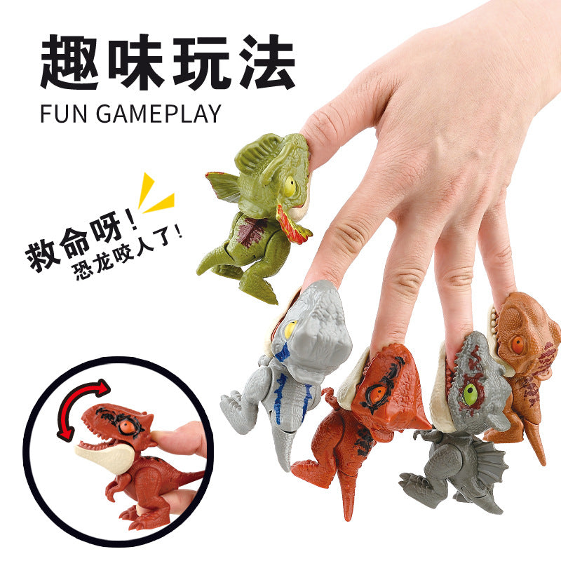 Cross-border Hot Finger-biting Dinosaur Toy Finger-biting Dinosaur Pterosaur Model Joint Movable Mini Dinosaur Gashapon Machine