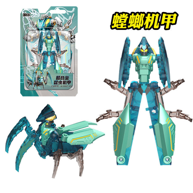 BKK alloy deformation robot train high-speed rail engineering bus dinosaur green leather train King Kong BKK children's toys