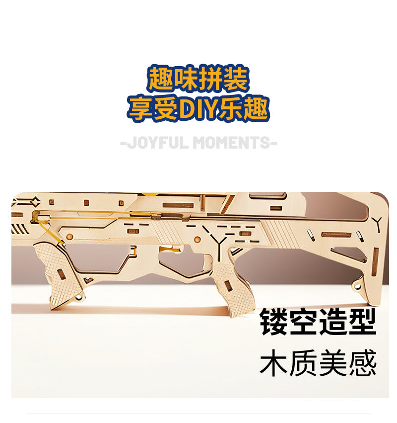 Wooden Rubber Tendon Gun Educational Toys Assembled 3d Puzzle Model Wooden Blocks Desert Eagle CSgo Game Same