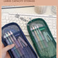 Korean Hj-006 High-Looking Pencil Bag, Transparent Mesh Stationery Bag, Simple Handbag, Cosmetic Bag, Double-Layer Storage Bag