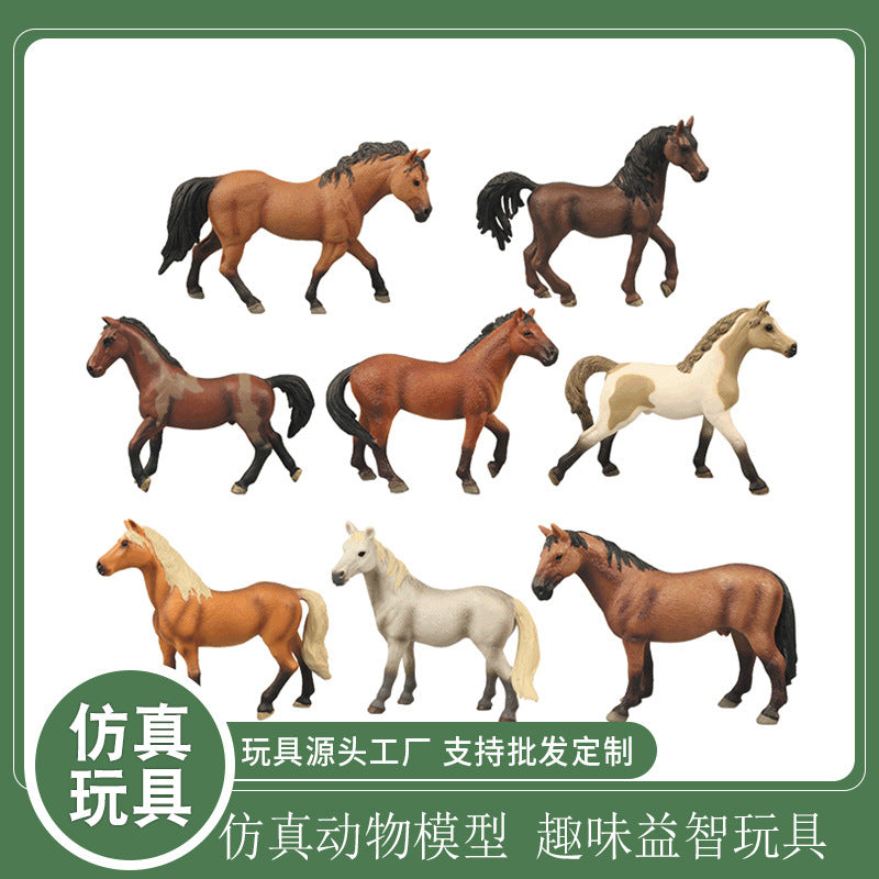 Cross-border Solid Simulation Horse Model Toy Quart Horse White Horse Pony Scene Accessories Children's Toys Early Education