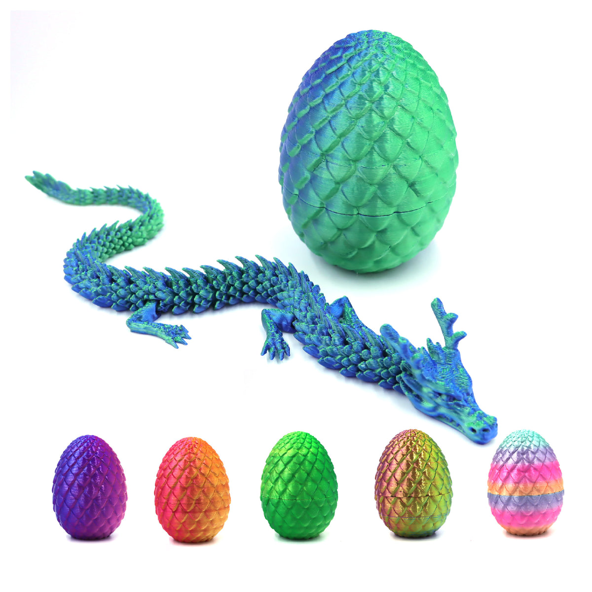 Net red explosions 3d printing dragon ornaments Chinese dragon cross-border dragon egg joint dragon toy hand gift stall wholesale