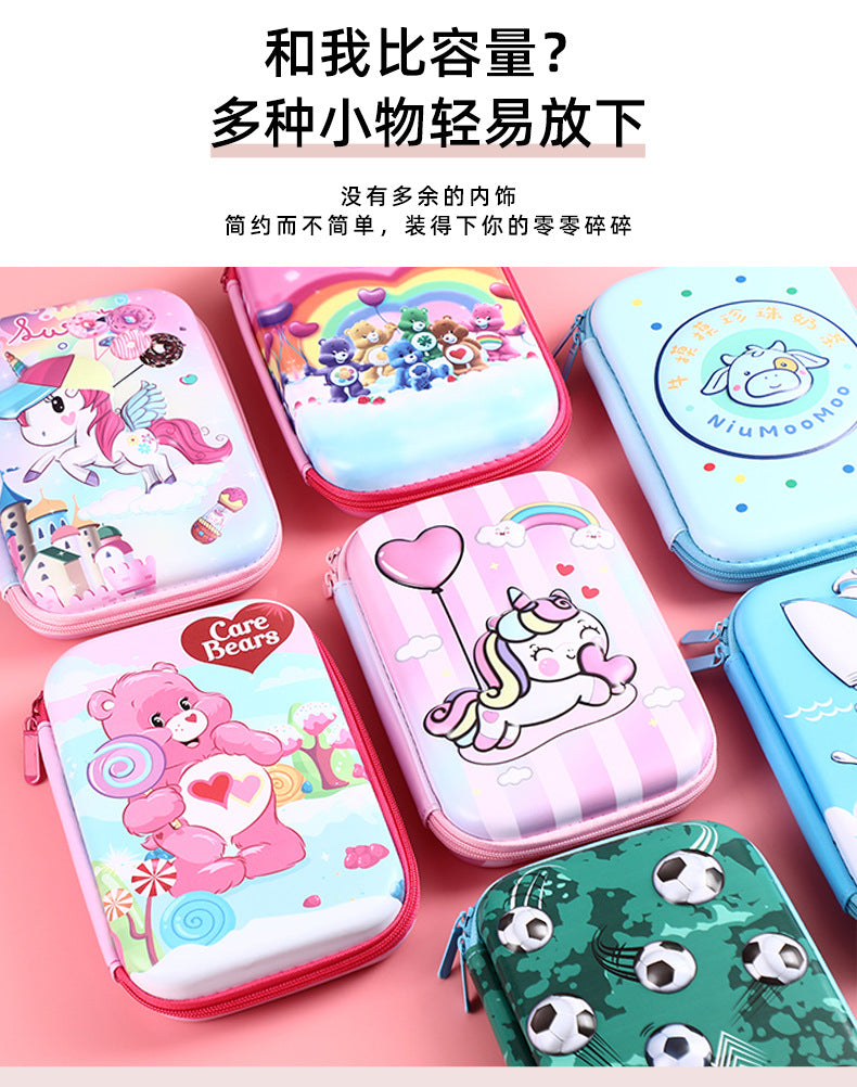 3D New Cute Eva Stationery Box Children's Multifunctional Large Capacity Pencil Bag Student Portable Square Pencil Box