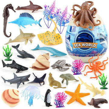 submarine marine life model jurassic dinosaur world simulation animal model blind box egg ornaments suit