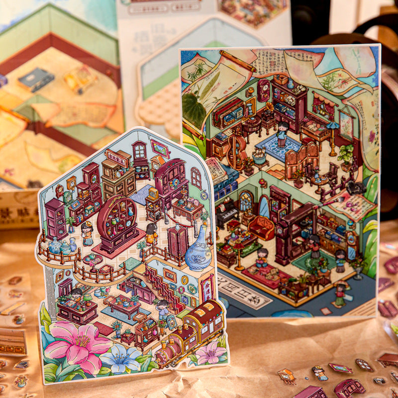 Mr. Mo Yan's New 3D Landscape Stickers Kaleidoscope Series Fun Original DIY Stress-Relief Stickers
