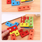 Cross-Border Popular Children's Early Education Educational Geometric Set Column Shape Matching Toys Tetris Enlightenment Wooden Building Blocks