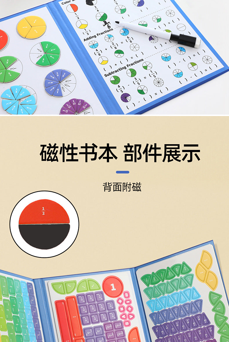 Cross-Border Children's Fraction Training Learning Teaching Aid Book 70% off Stack Magnetic Fraction Decomposition Disk Educational Learning Toys