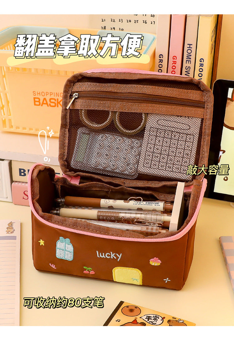 2026 New Style House Pencil Case for Junior High School Girls and Elementary School Students, High-Value Stationery Box for Girls, Large-Capacity Pencil Case