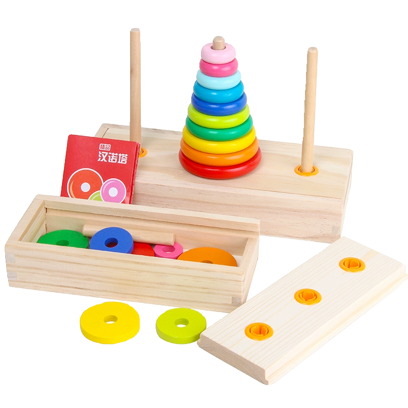 Hanoi Tower for Primary School Students 10 Layers 8 Large 5 Medium 10 Layers Hanrotoro Kidsren's Educational Thinking Training Toys