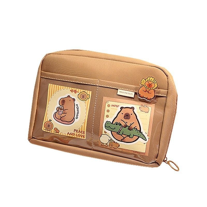 Capibala Capybara Pencil Case Large Capacity 12-Layer Coffee Maillard High-Value Multi-Function Pencil Case