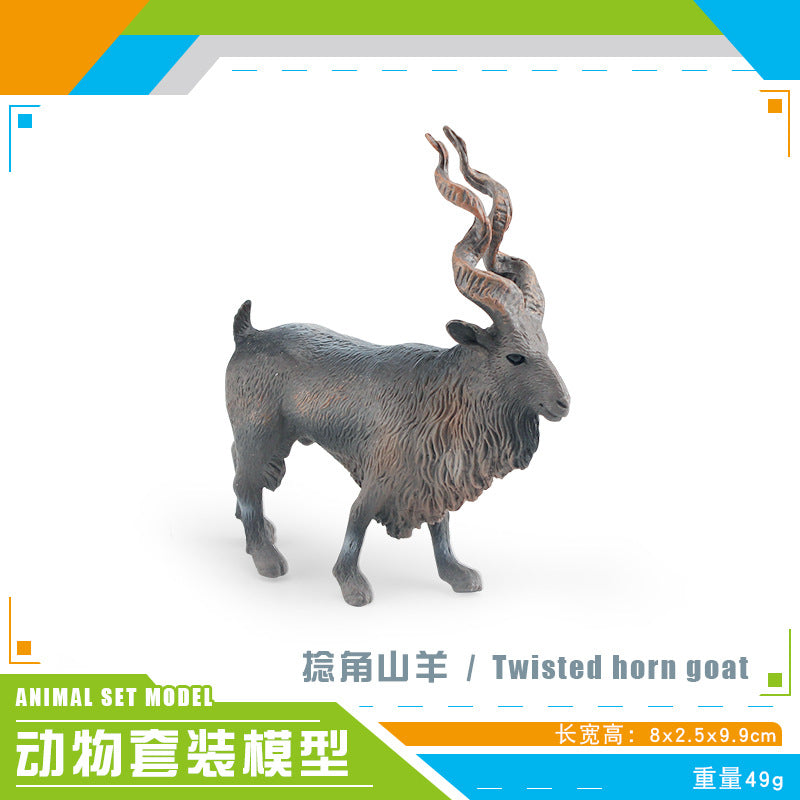 Cross-border simulation wild animal model Horn horse Antelope Mountain Antelope twist angle goat male deer desktop decoration ornaments