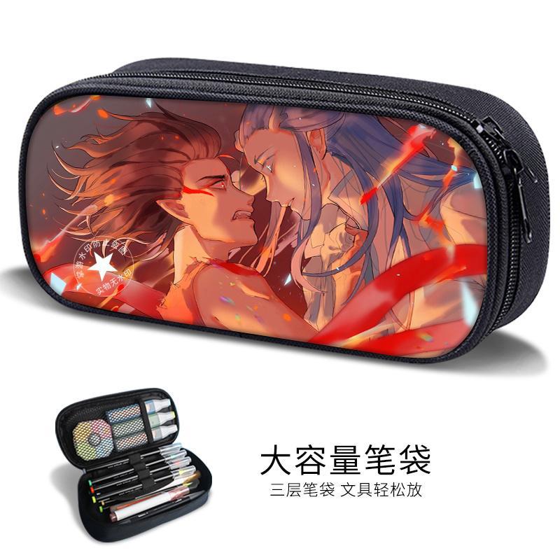 Essential Stationery for the Beginning of School: Nezha the Magic Child Sea Pen Bag for Boys, Anime Merchandise, Lotus Cake Cp Unisex Stationery Box Trend