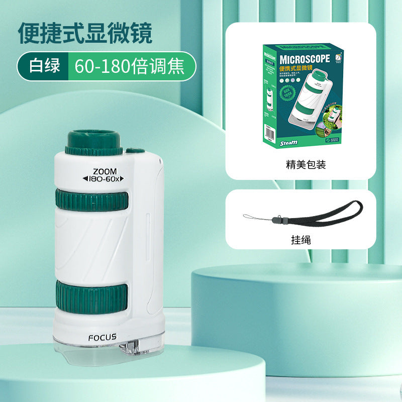 Cross-border Children's Microscope Can See Bacteria Primary and Secondary School Students Gifts Handheld Portable Outdoor Observation Toys
