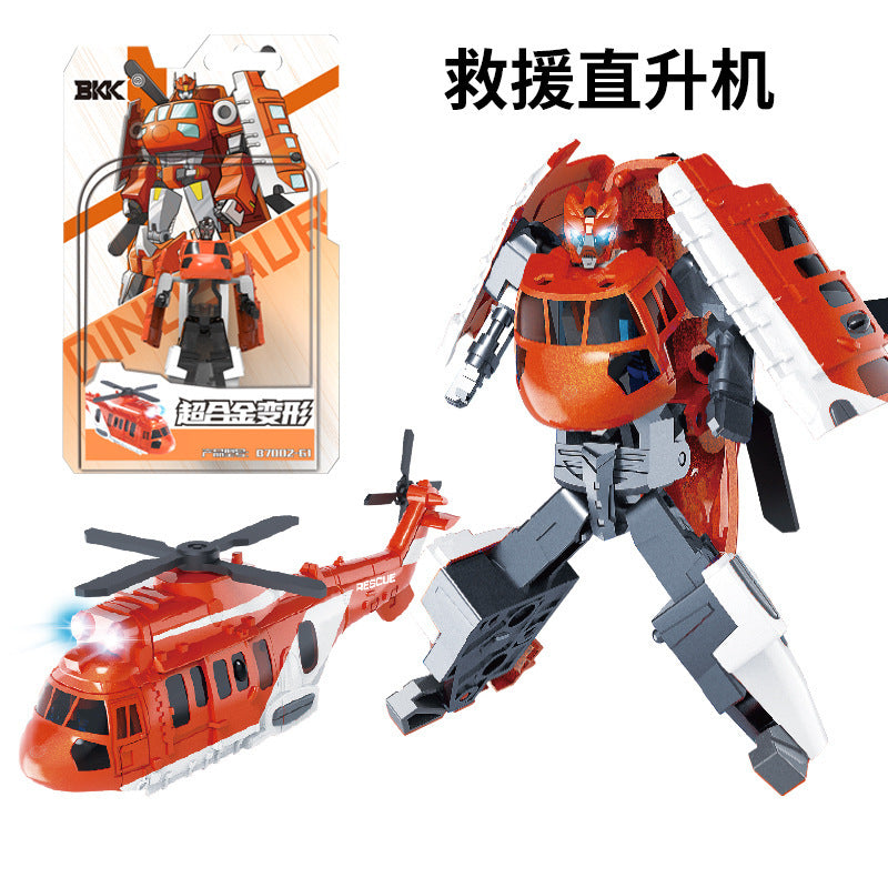 BKK alloy deformation robot train high-speed rail engineering bus dinosaur green leather train King Kong BKK children's toys