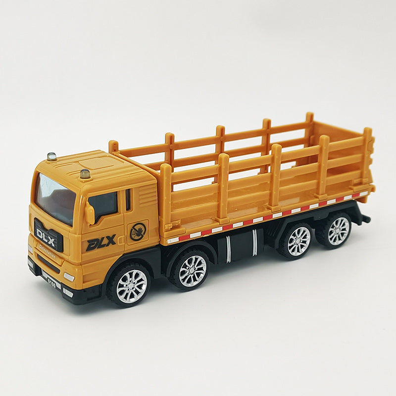 Delixin Kidsren's Rescue Trailer Artificial Flatbed Transporter Car Baby Educational Model Boy Toy Car