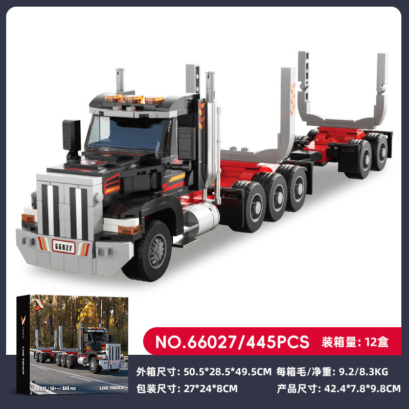 Cross-border engineering series truck city bus transport vehicle combined with small particle building blocks children's educational enlightenment toys