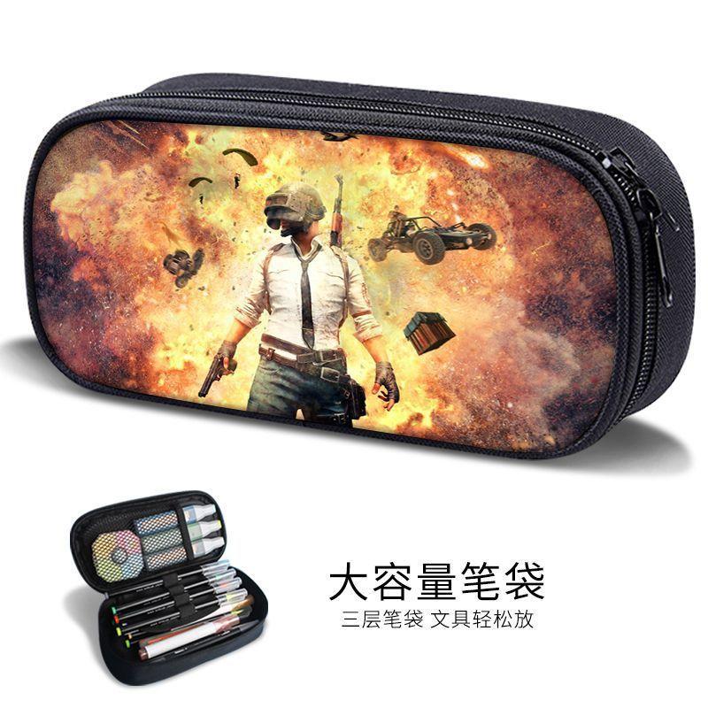 Sand Sculpture Pencil Bag for Boys, Multifunctional Stationery Box for Primary and Secondary School Students, Pubg Game Stationery Bag, Kidsren's Trendyy Pencil Bag