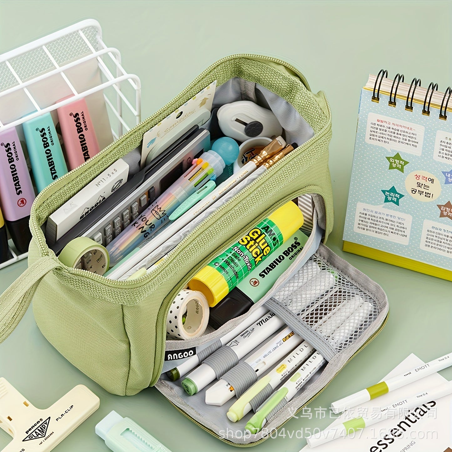 Oxford Cloth Pencil Case with Large Capacity and Multi-Layer Design, Stationery Box for Primary and Secondary School Students, High Aesthetic Value, Simple and Waterproof, Direct from the Source Factory
