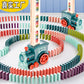 Cross-border dominoes trembles with educational children's automatic licensing electric sound and light train toys