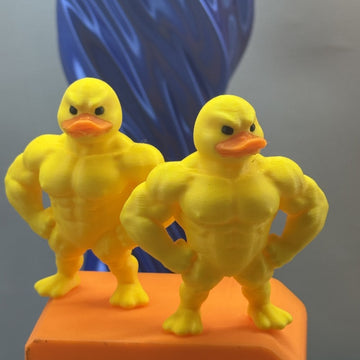 Muscle Little Yellow Duck Toy Funny Standing Duck Home Decoration Desktop Ornament Gift for Friends Model