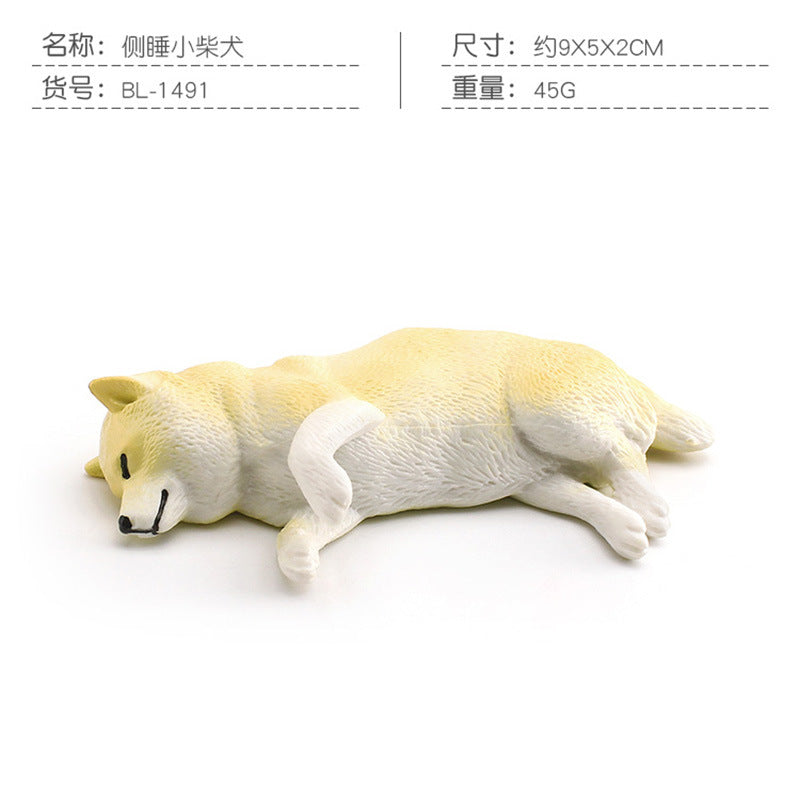 Cross-border Children's Cognitive Simulation Pet Dog Model Sleeping Posture French Bulldog Chai Dog Decorative Ornament Toy