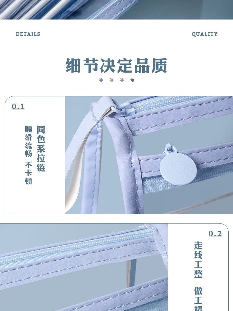 Transparent Pencil Case for Exams, Simple Pencil Bag for High School Students, Large Capacity Pvc Pencil Case in Stock