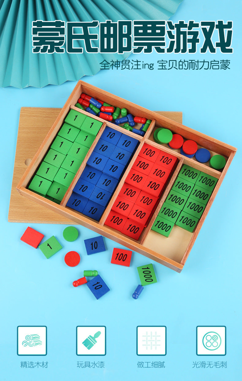 Montessori Teaching Aids Mathematics Stamp Games Kindergarten Montessori Children's Educational Early Education Wooden Toys