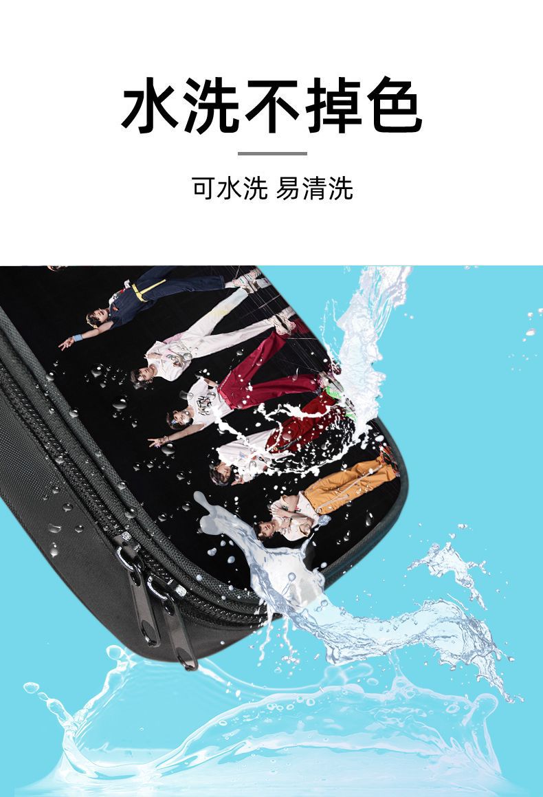 Times Youth Multi-Layer Stationery Box Canvas Pencil Bag Large Capacity Student Storage Box Pencil Bag Zipper New Style