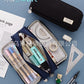 Oxford Cloth Pencil Case with Large Capacity and Multi-Layer Design, Stationery Box for Primary and Secondary School Students, High Aesthetic Value, Simple and Waterproof, Direct from the Source Factory
