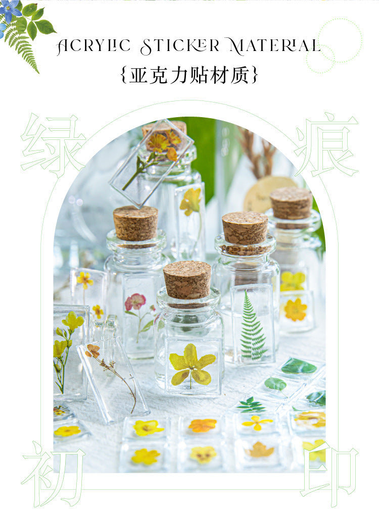 Momo Acrylic 3D Stereo Decorative Stickers Natural Plant Institute Series Handmade DIY Mobile Phone Case Decorative Stickers