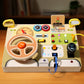 CECPC Montessori Children's Simulated Steering Wheel Busy Board Switch Led Light Busy Board Early Education Educational Wooden Toys