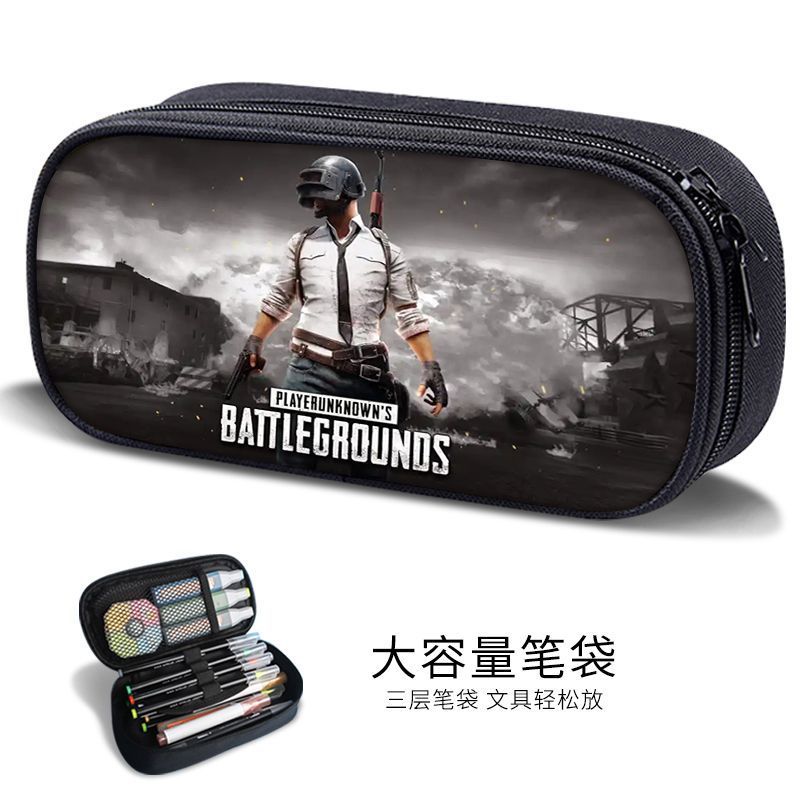 Sand Sculpture Pencil Bag for Boys, Multifunctional Stationery Box for Primary and Secondary School Students, Pubg Game Stationery Bag, Kidsren's Trendyy Pencil Bag
