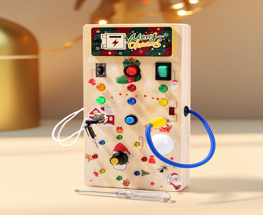Children's Montessori Early Education Simulation Driving Steering Wheel Digital Switch Light Sound Busy Board Science and Education Aids Educational Toys