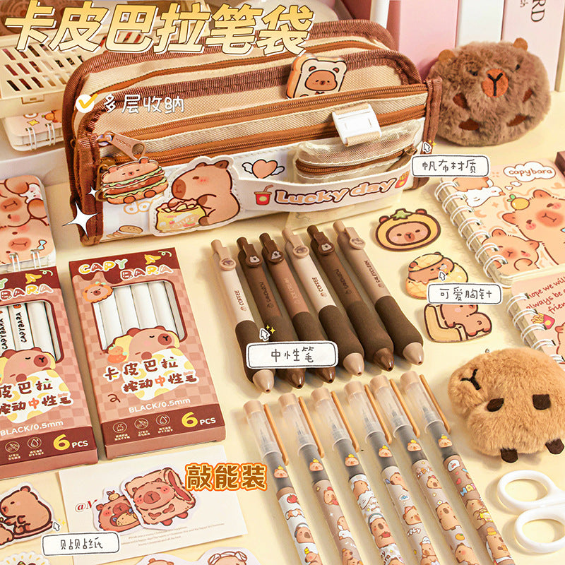 Kapibala Plush Doll Doll Back-To-School Gift Package Primary School Souvenir Birthday Gift Plush Stationery Set