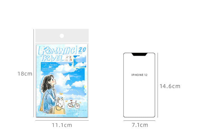 ZABC cross-border die-cut PET sticker book chasing ordinary series 20 characters life hand account collage stickers