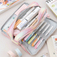 Oxford Cloth Double-Open Pencil Case, Large Capacity Stationery Box, Thickened, Wear-Resistant, Waterproof Pencil Bag for Students, Suitable for Middle and High School Students